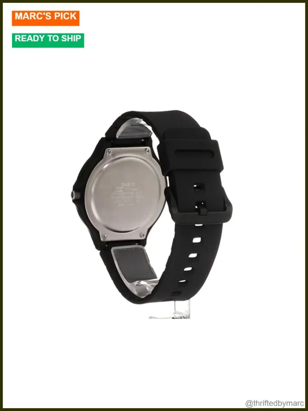 Men's Quartz Analog Watch with Large Dial, 50M WR, Resin Case and Band